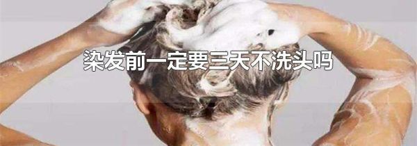 染发前一定要三天不洗头吗