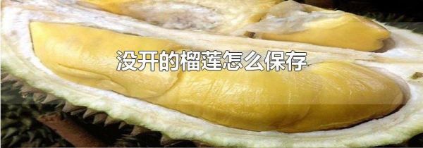 没开的榴莲怎么保存