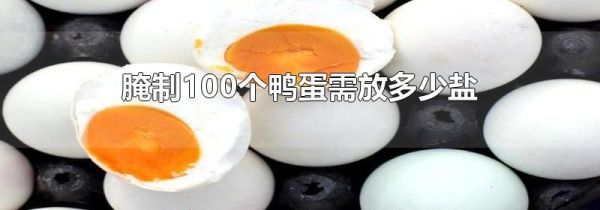 腌制100个鸭蛋需放多少盐