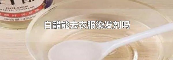 白醋能去衣服染发剂吗