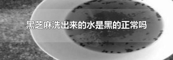 黑芝麻洗出来的水是黑的正常吗