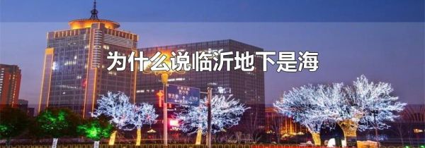 为什么说临沂地下是海