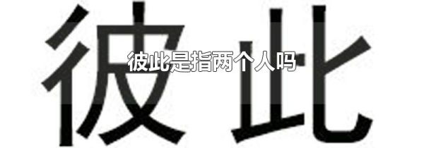彼此是指两个人吗