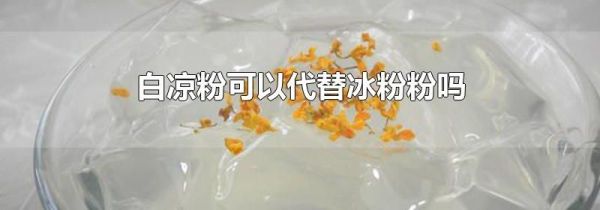 白凉粉可以代替冰粉粉吗