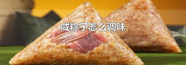 咸粽子怎么调味