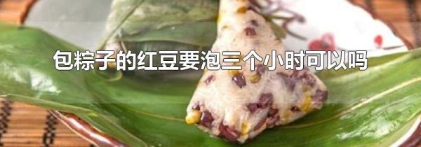 包粽子的红豆要泡三个小时可以吗