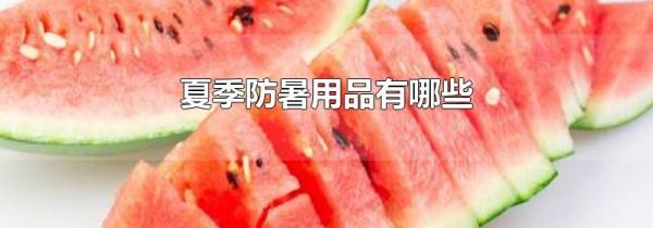 夏季防暑用品有哪些