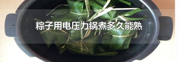 粽子用电压力锅煮多久能熟