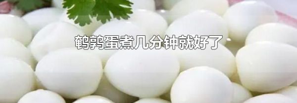鹌鹑蛋煮几分钟就好了
