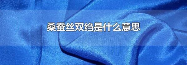 桑蚕丝双绉是什么意思