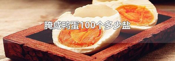 腌咸鸭蛋100个多少盐