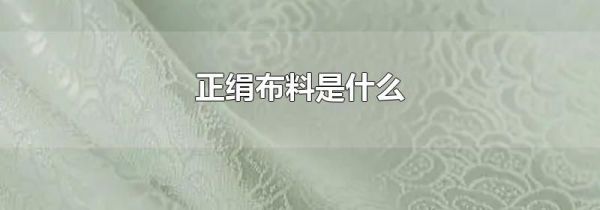 正绢布料是什么
