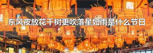 东风夜放花千树更吹落星如雨是什么节日