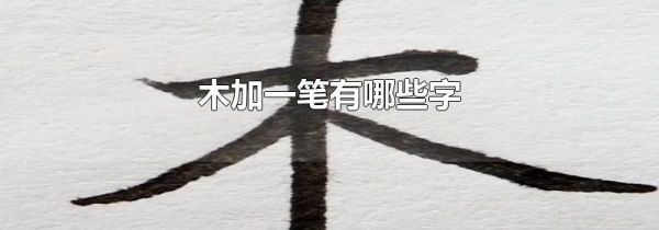 木加一笔有哪些字