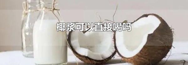 椰浆可以直接喝吗