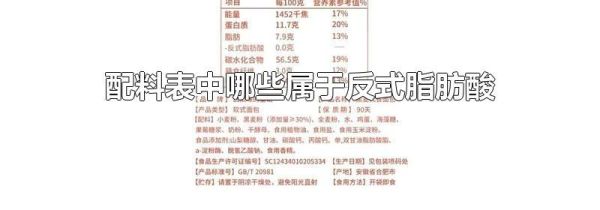 配料表中哪些属于反式脂肪酸
