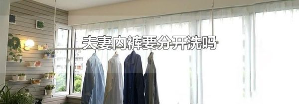 夫妻内裤要分开洗吗