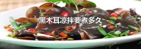 黑木耳凉拌要煮多久