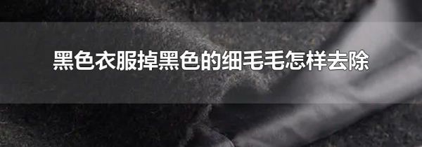 黑色衣服掉黑色的细毛毛怎样去除