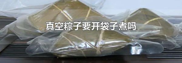 真空粽子要开袋子煮吗
