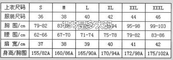 155是多大码