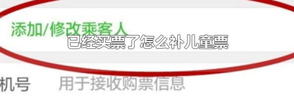 已经买票了怎么补儿童票