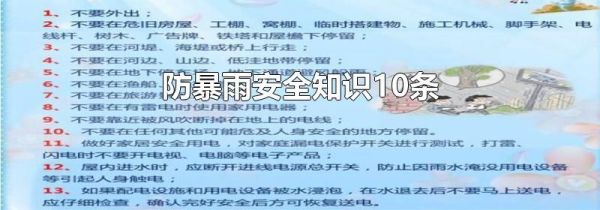 防暴雨安全知识10条