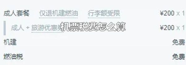 机票税费怎么算