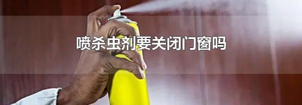 喷杀虫剂要关闭门窗吗