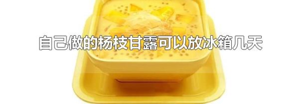自己做的杨枝甘露可以放冰箱几天