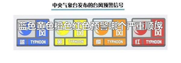 蓝色黄色橙色红色预警哪个严重顺序