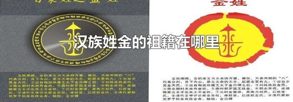 汉族姓金的祖籍在哪里