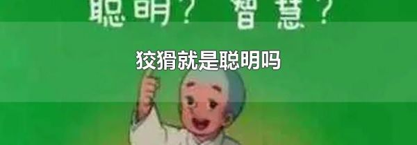 狡猾就是聪明吗