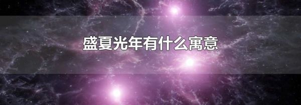 盛夏光年有什么寓意