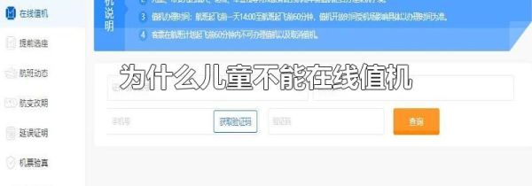 为什么儿童不能在线值机