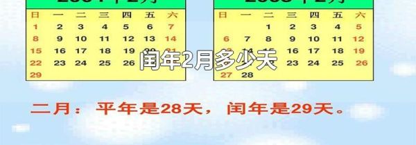 闰年2月多少天