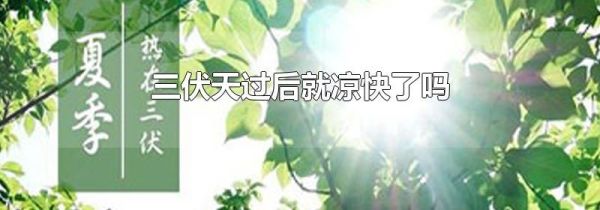 三伏天过后就凉快了吗