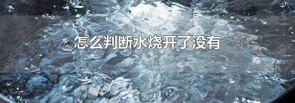 怎么判断水烧开了没有