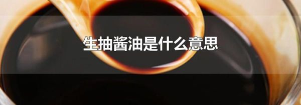 生抽酱油是什么意思