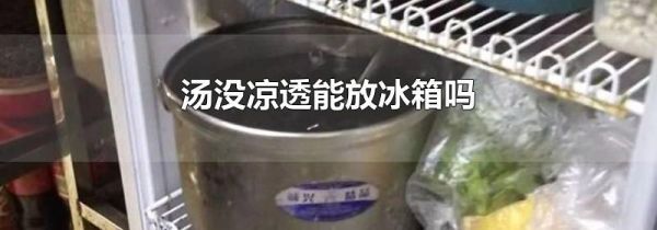 汤没凉透能放冰箱吗