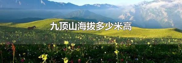 九顶山海拔多少米高