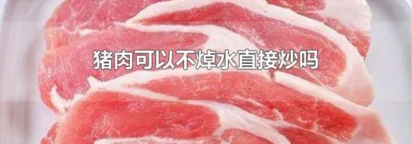 猪肉可以不焯水直接炒吗