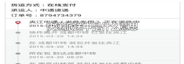 快递派送中是什么意思