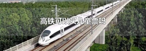 高铁可以买儿童票吗