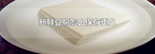 新鲜豆腐怎么保存更久