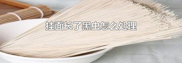 挂面长了黑虫怎么处理
