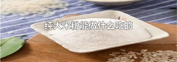纯大米粉能做什么吃的