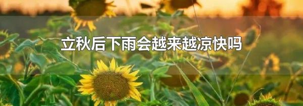 立秋后下雨会越来越凉快吗