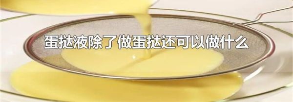 蛋挞液除了做蛋挞还可以做什么