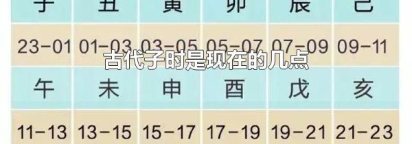 古代子时是现在的几点